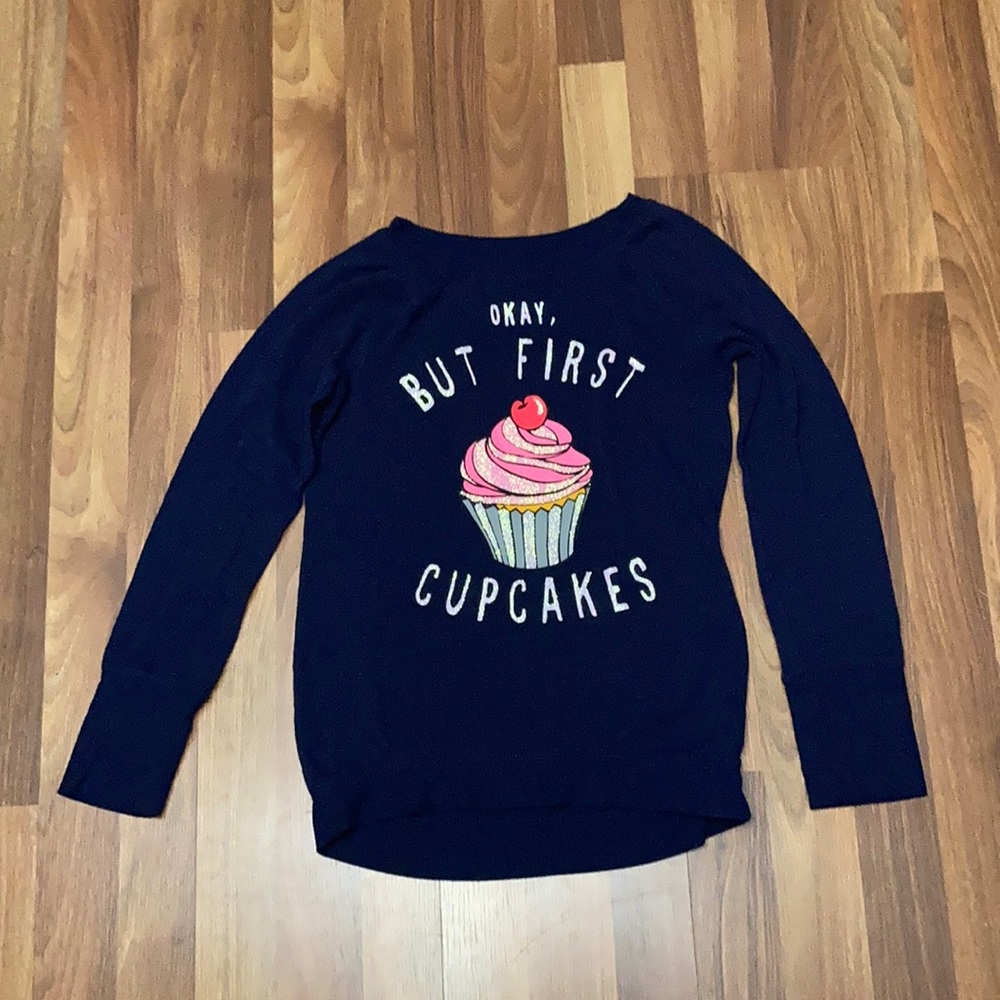 Justice sweater, Okay But First Cupcakes, size 10